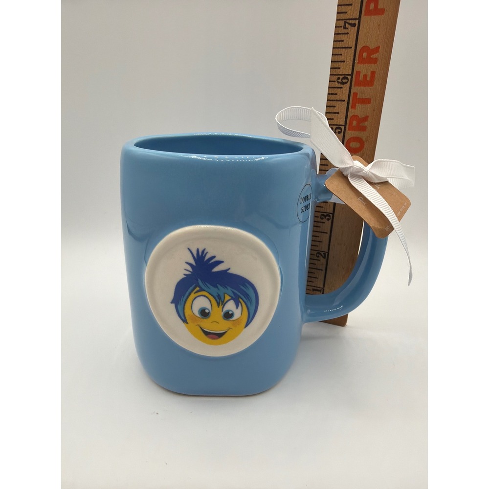 Rae Dunn Disney Pixar Inside Out JOY Let's Do This Blue Mug NWT